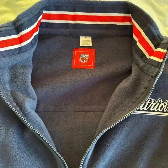 NWOT NFL New England Patriots Full Zip Fleece Sweater Men Size XL Blue. - Picture 8 of 12